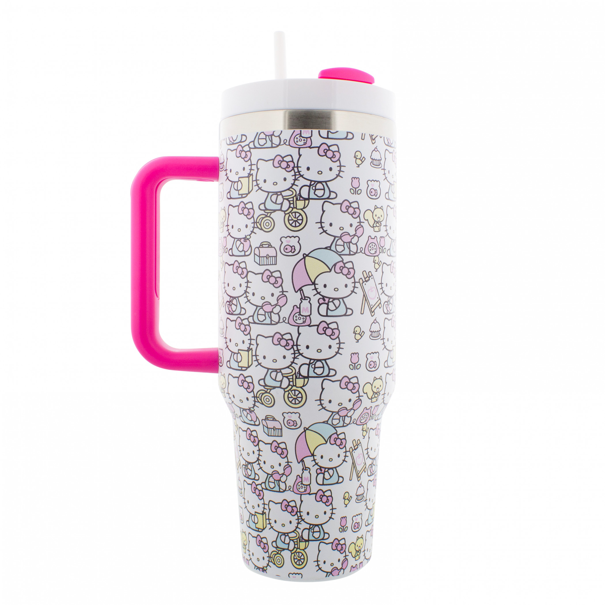 Hello Kitty All Over Print Tumbler with Lid and Straw